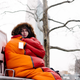Alexandria Villasenor braves the cold to protest climate inaction in front of the United Nations.